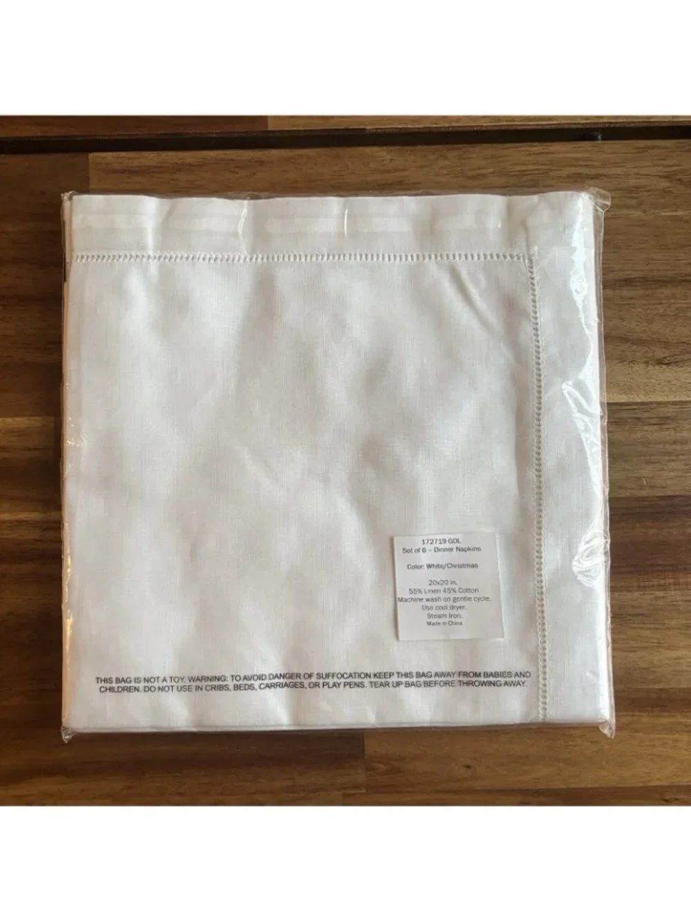 FRONTGATE Dinner Napkins‎ Cotton Linen Reindeer Set Of 6 Classic Holiday NWT